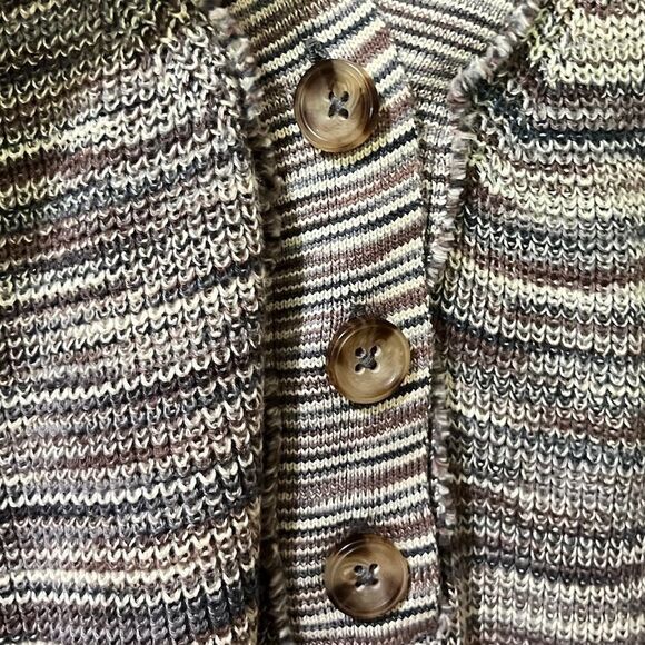 FREE PEOPLE Mercury Henley Sweater Gray Multi Women’s Size Medium - Picture 3 of 7